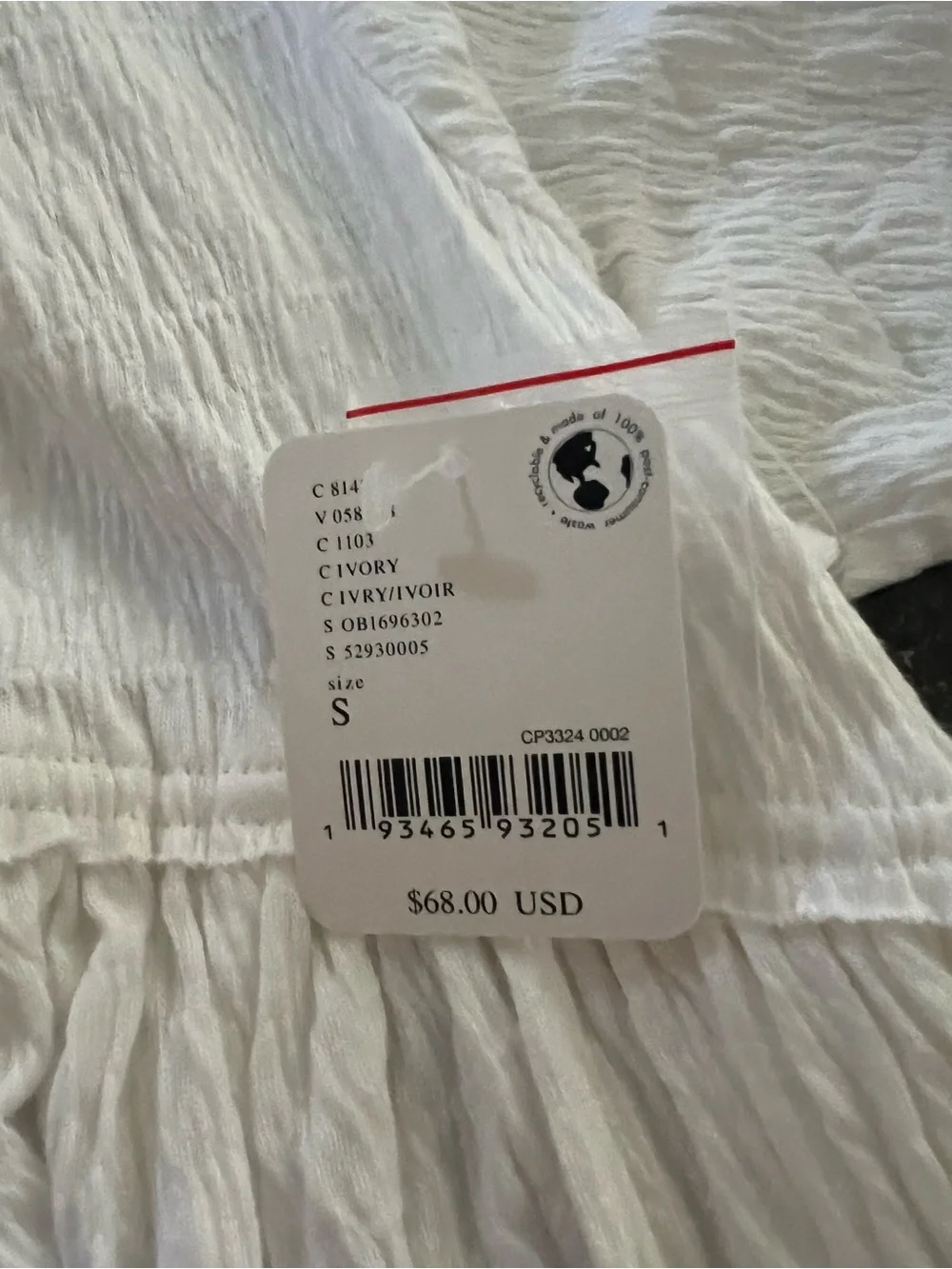 Free People white mini beach dress. NWT